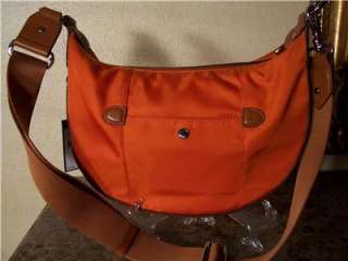 RALPH LAUREN Crossbody Hobo Bag Handbag Womens Purse Orange Nylon 