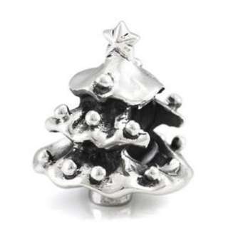 OHM Christmas Tree Sterling Silver Bead Charm for European Bracelets