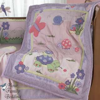 Baby Girl Turtle Comforter Crib Kid Nursery Bedding Set  