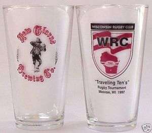 New Glarus Brewery Rugby beer, brewery pint glasses, 4  