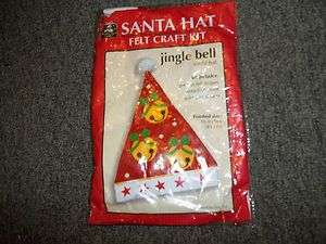 Santa Jingle Bell Hat Felt Craft Kit Finished Size 16 NEW Factory 