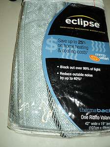 42x19 Eclipse Thermaback Rialto Valance Blackout Blue 885308063588 