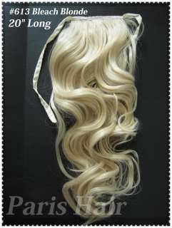 bleach blonde 613 hairpiece ponytail hair extension curly  