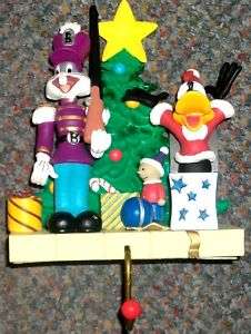   Christmas Stocking Hanger Bugs Bunny & Daffy Duck as Presents  