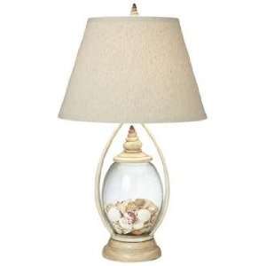   Reflections Ivory and Clear Glass Table Lamp: Home Improvement