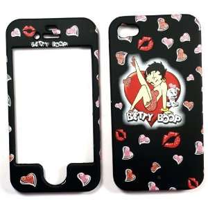  Betty Boop Black Apple iPhone 4 4G 4S Faceplate Case Cover 