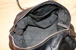 CALVIN KLEIN Large Slouchy Black Leather Satchel Shoulder Bag Handbag 