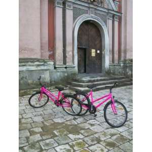  Bicycles Outside a Traditional House, Vilnius, Lithuania 