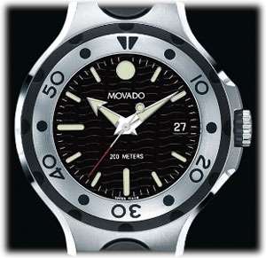 Movado Mens 2600002 Series 800 Black Thermoresin Strap Black Dial Watch