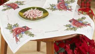 44 Cardinal Charm Stamped Cross Stitch Table Runner  