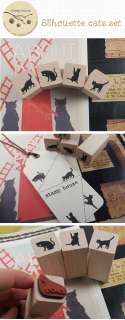 Decorative Stamps Rubber Stamp_Silhouette Cats Set (4EA)  
