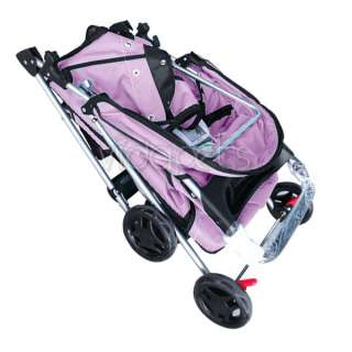 Pink 4 Wheels Pet Dog Cat Stroller HEAVY DUTY  