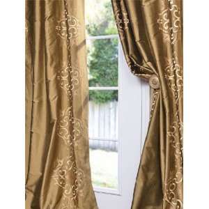   Cassandra Taupe Gold Silk Curtains & Drapes