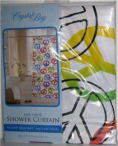 NEW PEACE SIGN SHOWER CURTAIN Vinyl Out Retro Symbol  