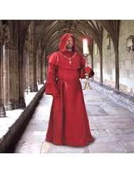 Red Monk Robe and Hood Costume. Wizard, Priest, Mage, or Cardinal Robe