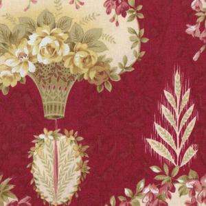   Pandolph Bowood House Red Floral Basket Rose Fabric Christmas 0068 1