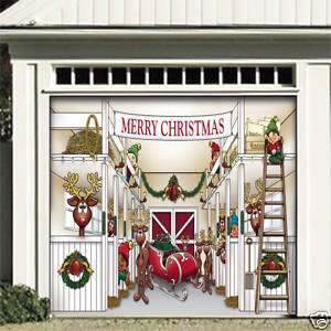 SANTA REINDEER CHRISTMAS GARAGE DOOR DECORATION CRB1CNS  