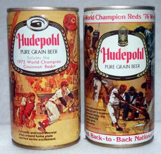 1975 & 1976 Cincinnati Reds World Series Champions Hudepohl Steel Beer 