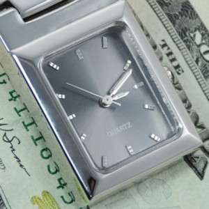 New Engraved Graphite Quartz Pocket Watch Money Clip  