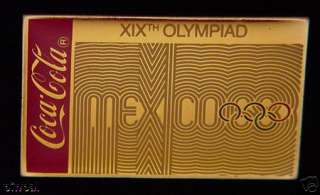 Coca Cola Olympic Poster Pin ~ 1968 ~ Mexico  