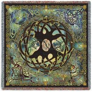 CELTIC TREE OF LIFE TAPESTRY THROW BLANKET AFGHAN NEW  