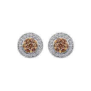  Liana .62tw Champagne & White Diamond Earrings Jewelry
