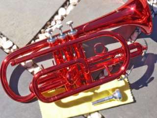 RED Pro Bb Sterling CORNET • With Case • BRAND NEW •  