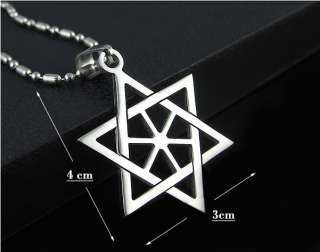 STAR OF DAVID Solomon Hexagram Mens Silver Pendant Necklace Chain 