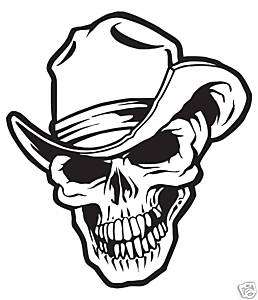 Cowboy Hat Skull decal sticker custom graphic  