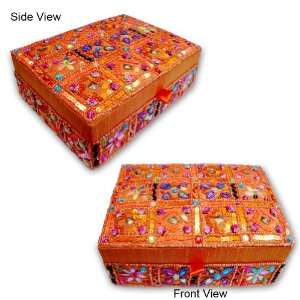  Cosmetic Jewelry MDF Box In Silk Satin Fabric With Beads 