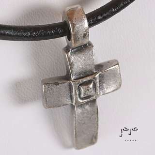 Mens Pewter Cross 2 Leather Surfer Necklace surf  