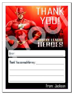 Set of 10 Justice League Personalized Thank You Cards  