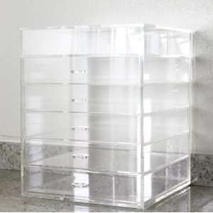  5 Drawers + 1 Lid Clear Acrylic Makeup Organizer Case Box 