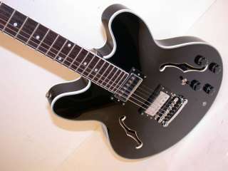 Oscar Schmidt Delta Blues Semi Hollow Guitar, Black, OE30B  