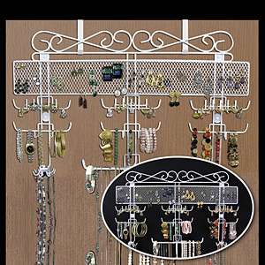 Overdoor or Wall Mount 300 Piece Jewelry Organizer Rack  