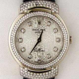 Rolex Cellini Original Diamond Ladies 18k Gold Watch Box & Pap  