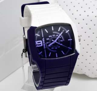 Brand New DIESEL Color Domination Purple & White Analog Watch   Mens 
