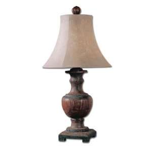   Brown Glaze and Taupe Gray Autumn Crackle Table Lamp