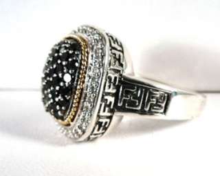 Effy BALISSIMA18K YG and Sterling Black & White Diamond Ring   GAL 