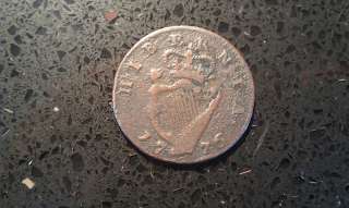   III Irish Half Penny Georgivs III Rex Ireland Hibernia Coin.  