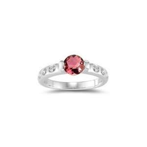  0.26 Ct Diamond & 0.90 Ct Pink Tourmaline Ring in 14K 
