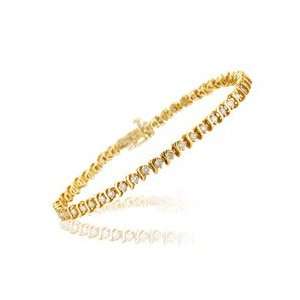  1.50 Cts S Link Diamond Bracelet in 14K Yellow Gold 