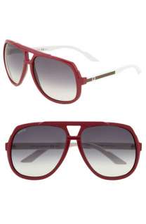 Gucci Vintage Inspired Stripe Aviator Sunglasses  