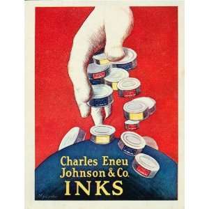 1928 Charles Eneu Johnson Printing Inks Mini Poster   Lithograph Mini 