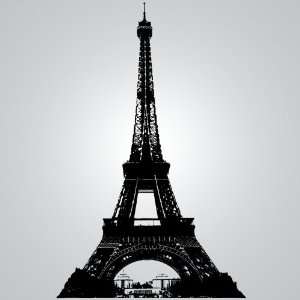  DCWV Wall Art Eiffel Tower, Peel Stick, Black