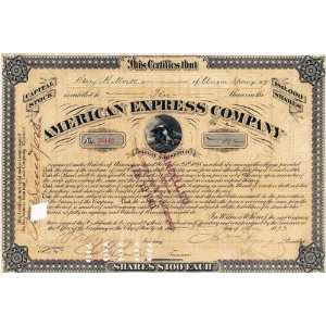   Company Stock Certificate Signed by James C. Fargo