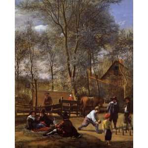 FRAMED oil paintings   Jan Steen   24 x 30 inches   Skittle Players 