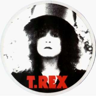 Marc Bolan   T. Rex Logo with Face Shot   Round Sticker / Decal