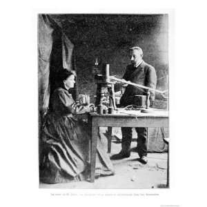  Pierre and Marie Curie in Their Laboratory Premium Giclee 