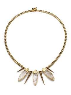 Janna Conner   Rock Crystal Druzy Marquise Necklace
